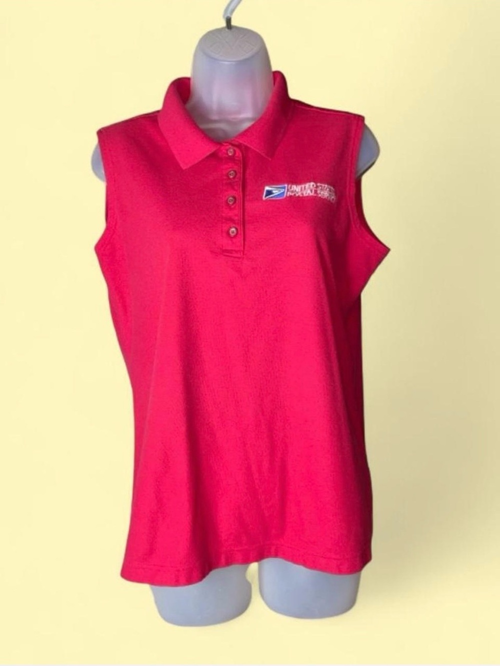 Port Authority Sleeveless Polo USPS Top in Red Lg